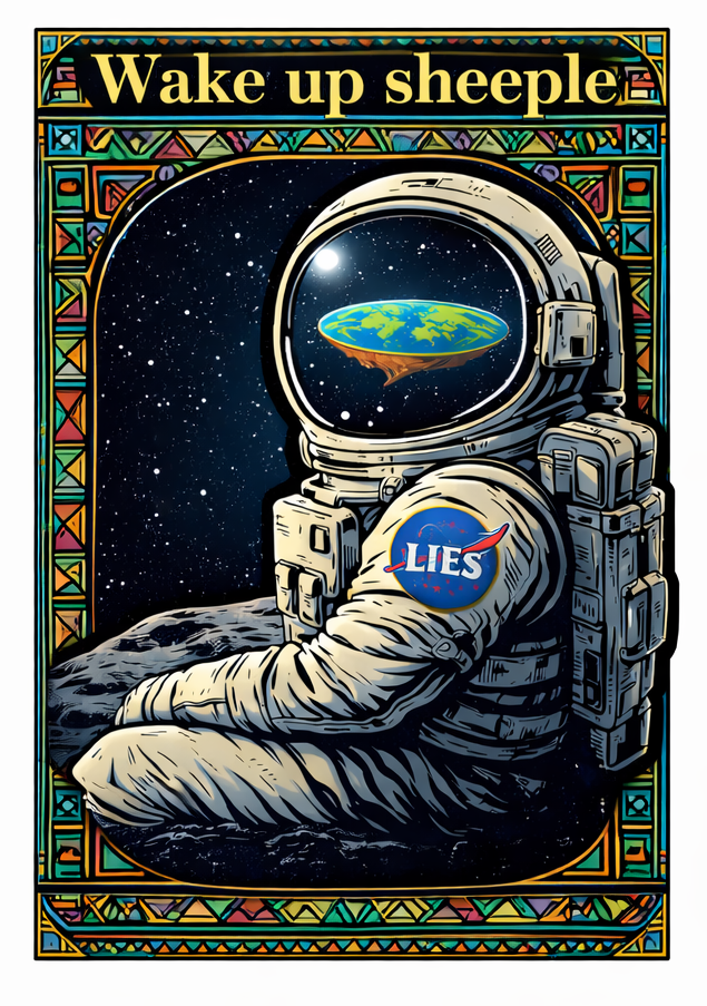 WAKE UP SHEEPLE... 🦖 Nasa LIES t shirt...