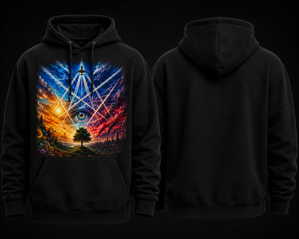 Colourful chemtrail hoodie